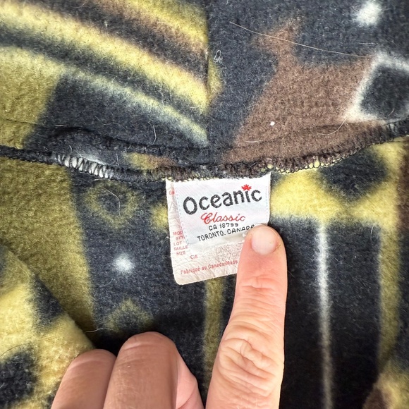 Oceanic Classic Made in Canada Vintage Quarter Zip Fleece Aztec One Size - Picture 3 of 7